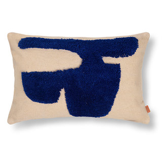 ferm LIVING Lay Cushion - Rectangular - Sand/Br Blue