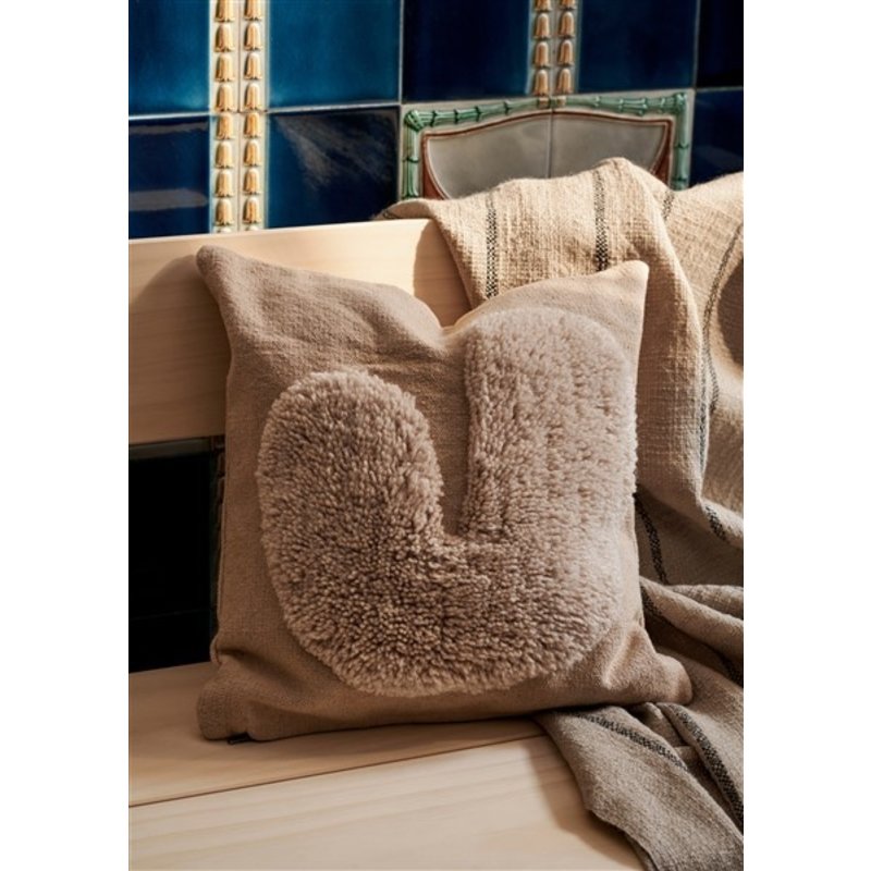 ferm LIVING-collectie Lay Cushion - Sand/Off-white