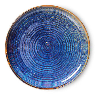 HKliving Chef ceramics: dinner plate, rustic blue