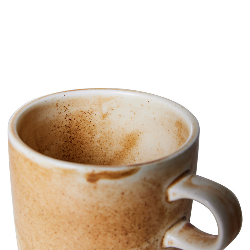 HKLIVING-collectie Chef ceramics: cup and saucer, rustic cream/brown