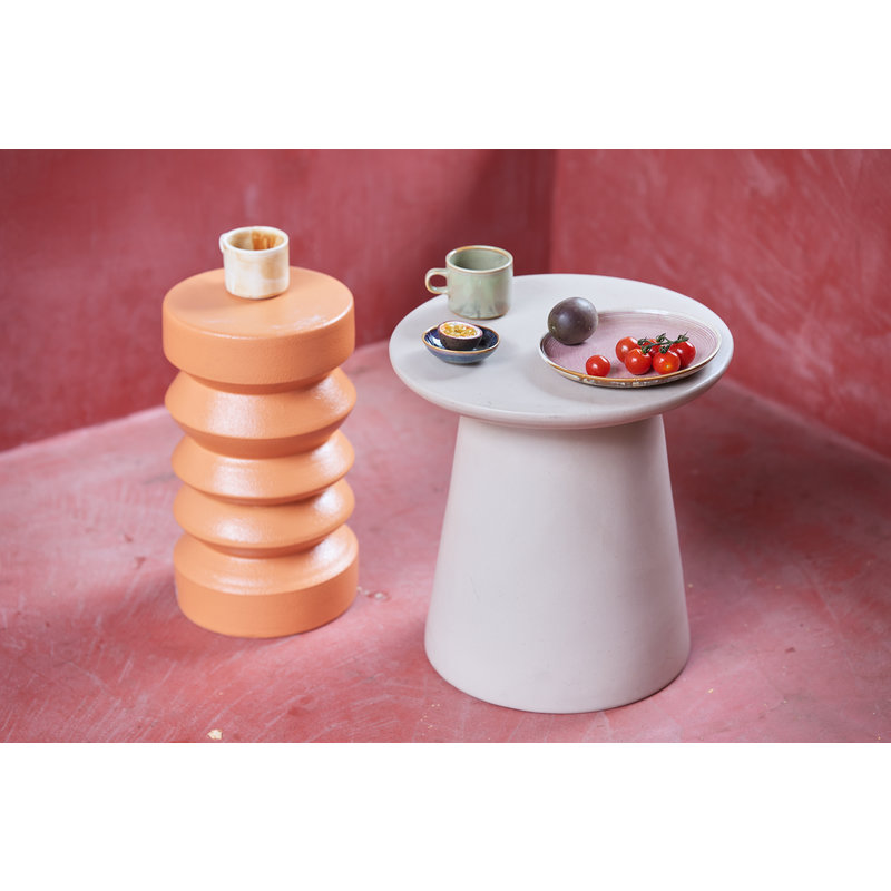 HKliving-collectie Chef ceramics kop en schotel creme/bruin