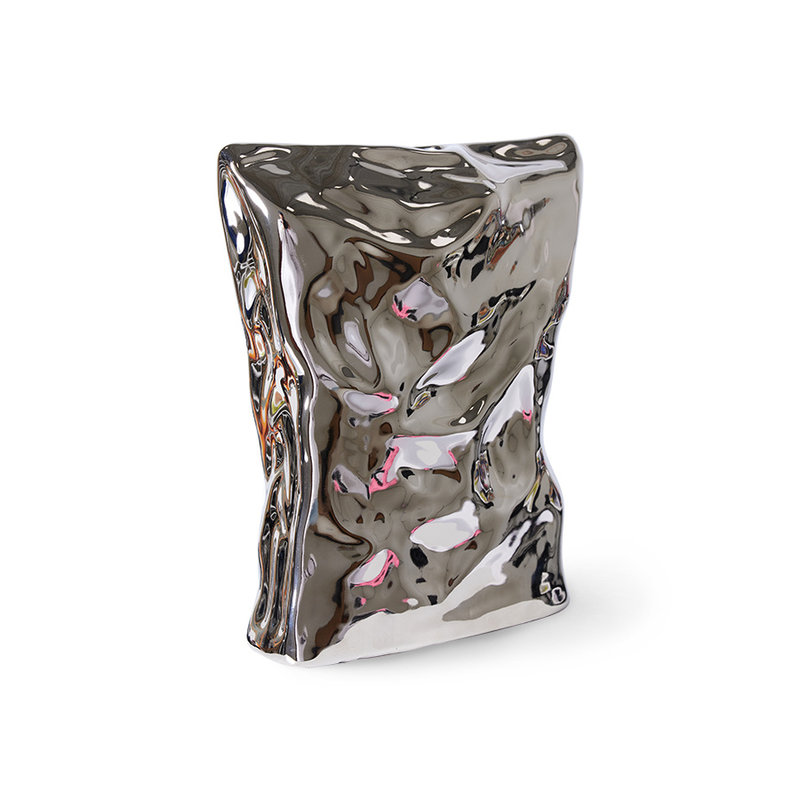 HKLIVING-collectie HK Objects vaas Bag of crisps chroom
