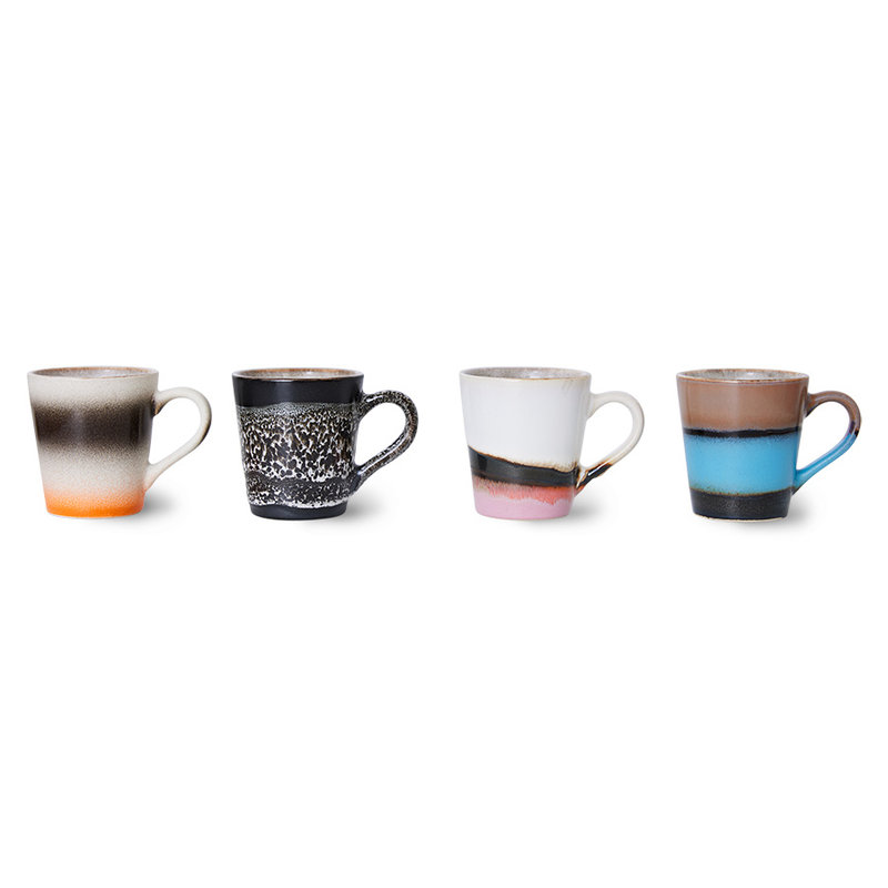 HKliving-collectie 70s ceramics: espresso mugs, Funky (set of 4)