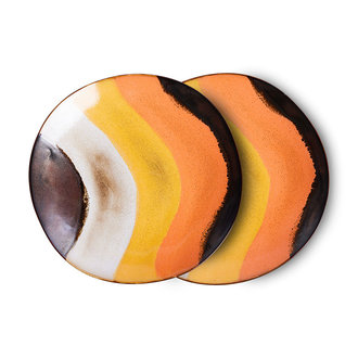 HKliving 70s ceramics: side plates, Retro wave (set of 2)