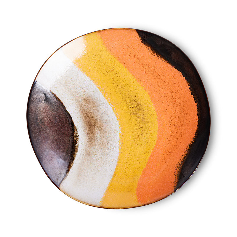 HKliving-collectie 70s ceramics: side plates, Retro wave (set of 2)