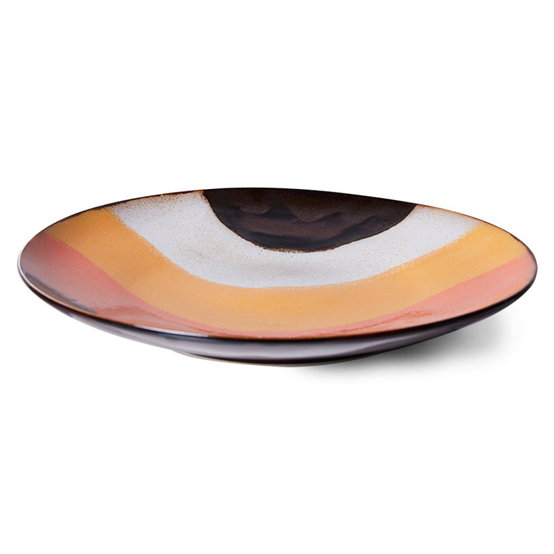 HKLIVING-collectie 70s servies dinerborden Retro wave - set van 2