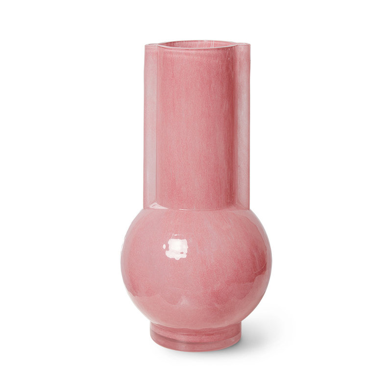 HKliving-collectie Glass vase flamingo pink