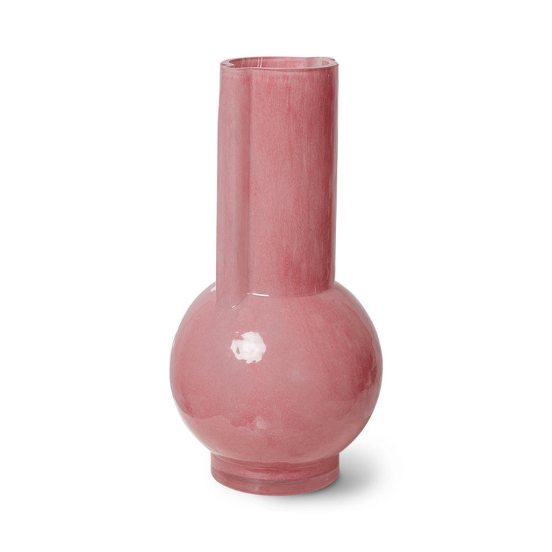 HKliving-collectie Glass vase flamingo pink