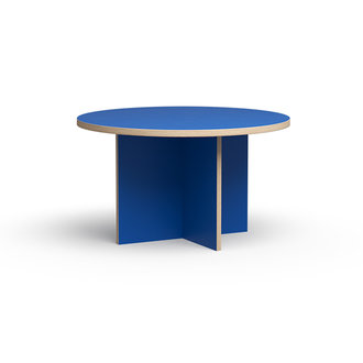 HKliving Dining table, blue, round 130cm