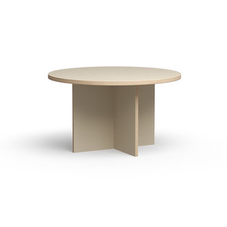 HKliving Dining table, cream, round 130cm