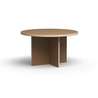 HKliving Eettafel rond bruin dia: 130 cm