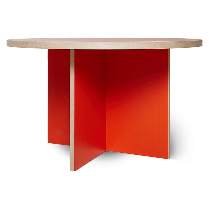 HKLIVING-collectie Eettafel rond oranje dia: 130 cm