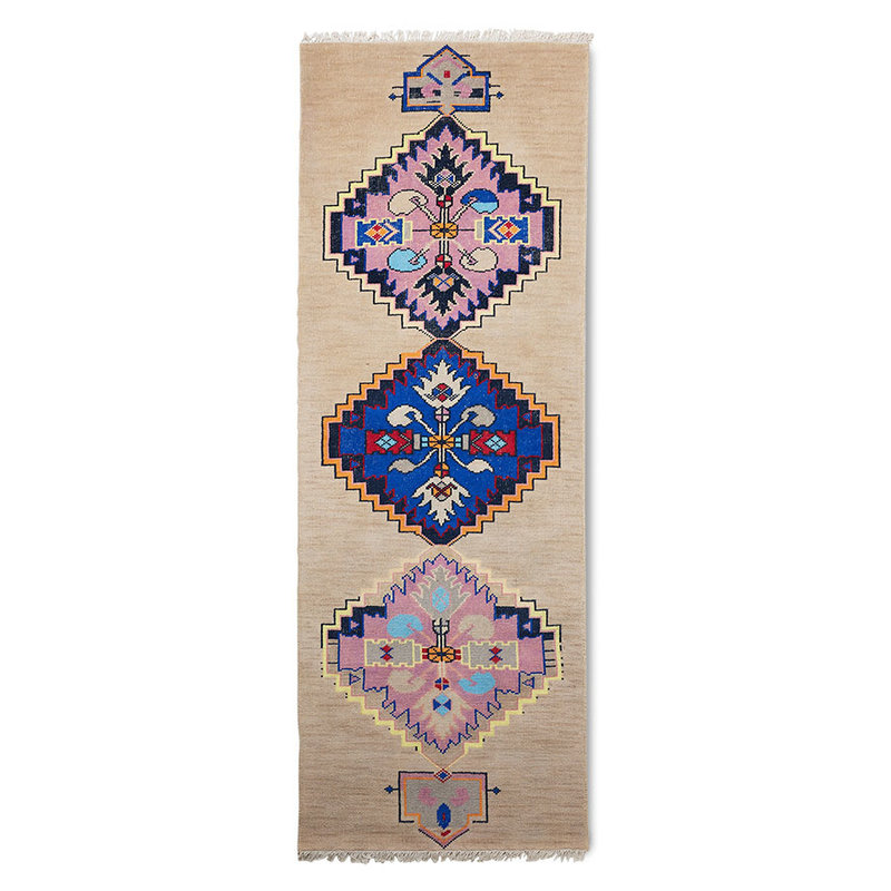 HKLIVING-collectie Hand knotted woolen runner oriental (90x265)