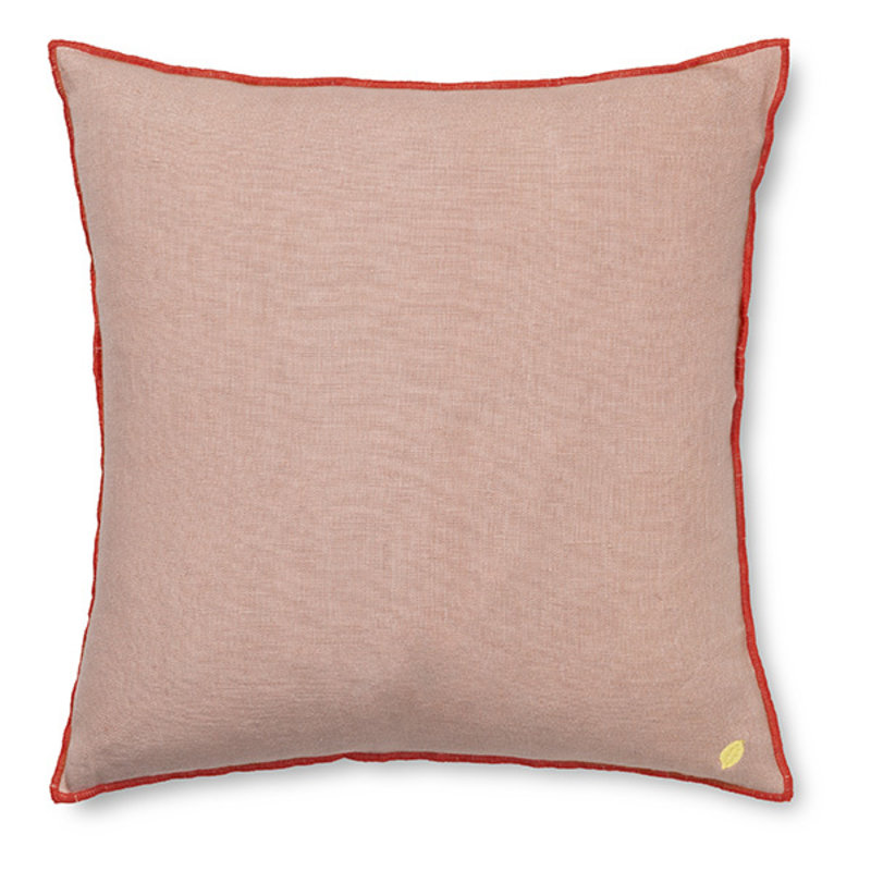 ferm LIVING-collectie Contrast Linen Cushion - Dusty Rose