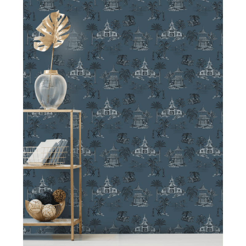 Creative Lab Amsterdam-collectie Oriental Teahouse Blues Blue behang Mural