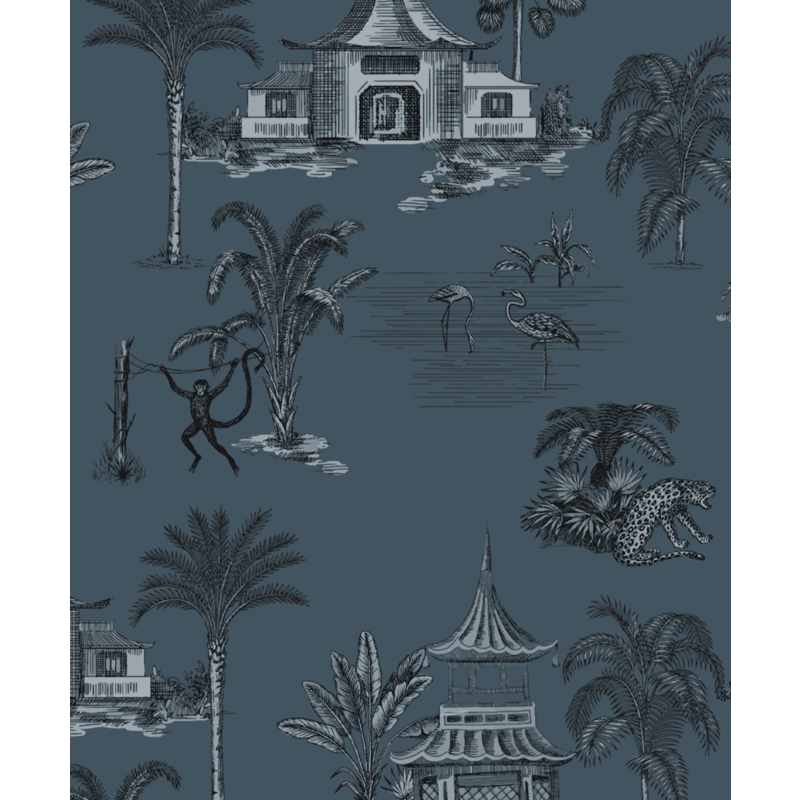 Creative Lab Amsterdam-collectie Oriental Teahouse Blues Blue behang Mural