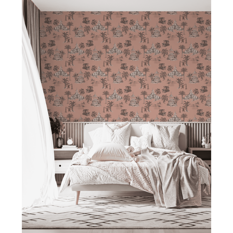 Creative Lab Amsterdam-collectie Oriental Teahouse Terra Pink behang Mural