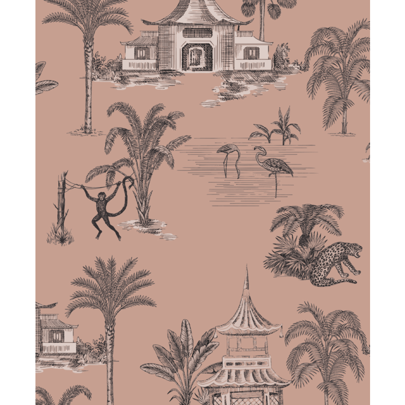 Creative Lab Amsterdam-collectie Oriental Teahouse Terra Pink behang Mural