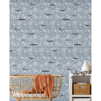 Creative Lab Amsterdam Whaliam Morris Blue Wallpaper Mural