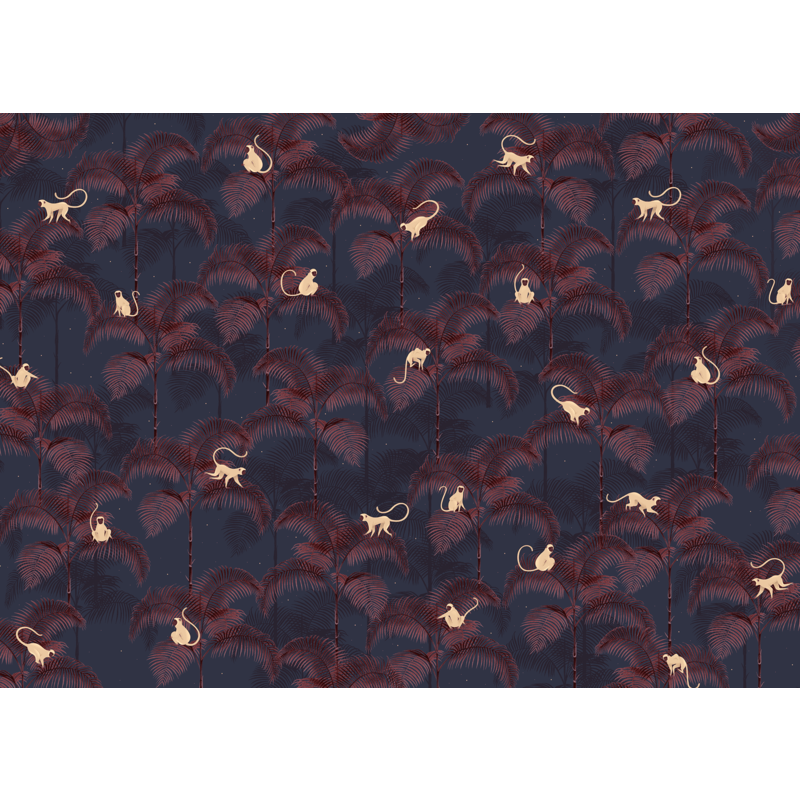 Creative Lab Amsterdam-collectie Monkey Night Red Wallpaper Mural