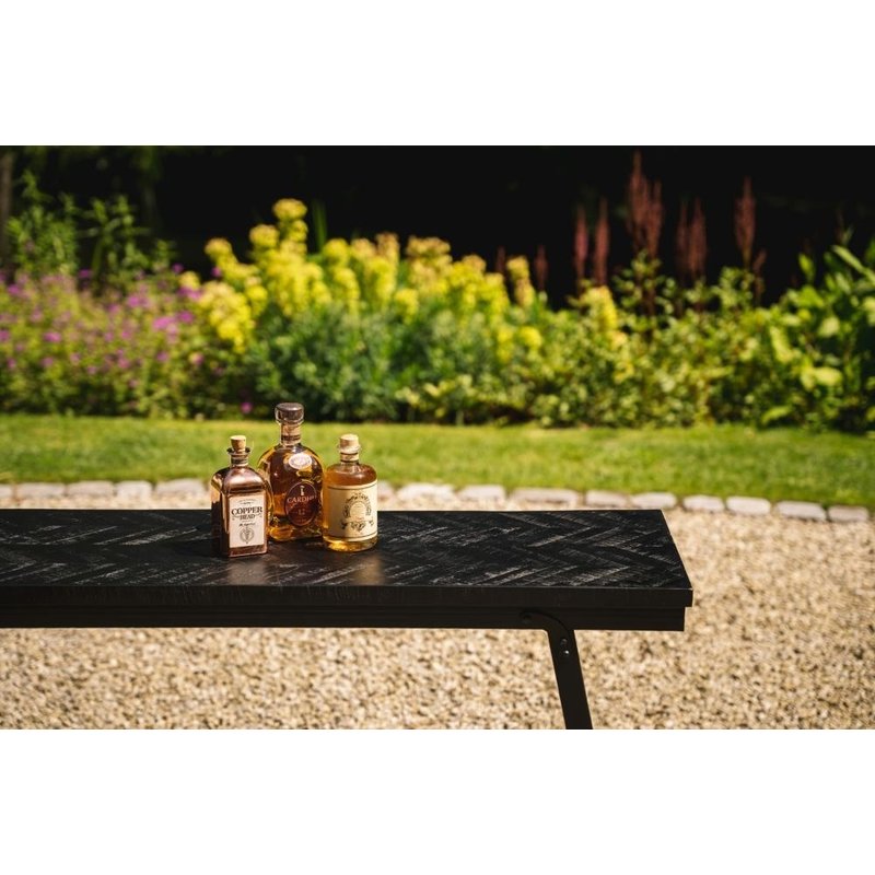 Bazar Bizar-collectie Visgraat Hoge Tafel - Zwart - 140cm