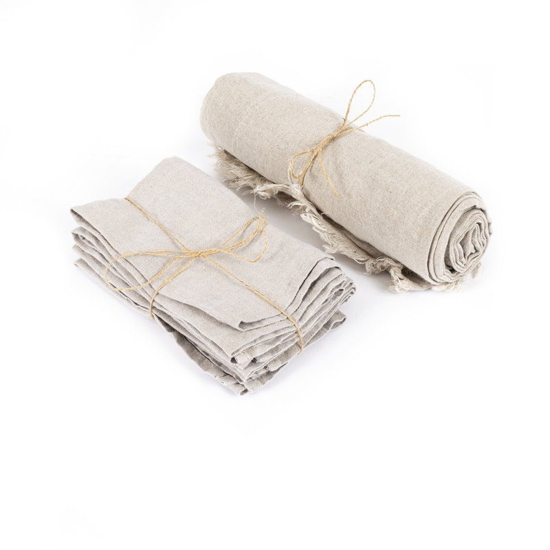 Bazar Bizar-collectie Linnen Tafelkleed - Beige - 150x150