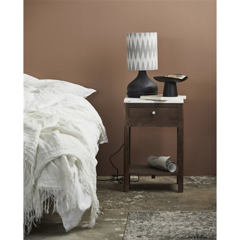 Nordal-collectie BILLE nightstand wood/marble