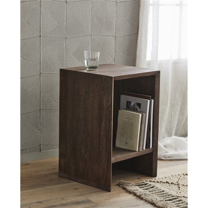 Nordal-collectie NAPO nightstand/side table dark brown