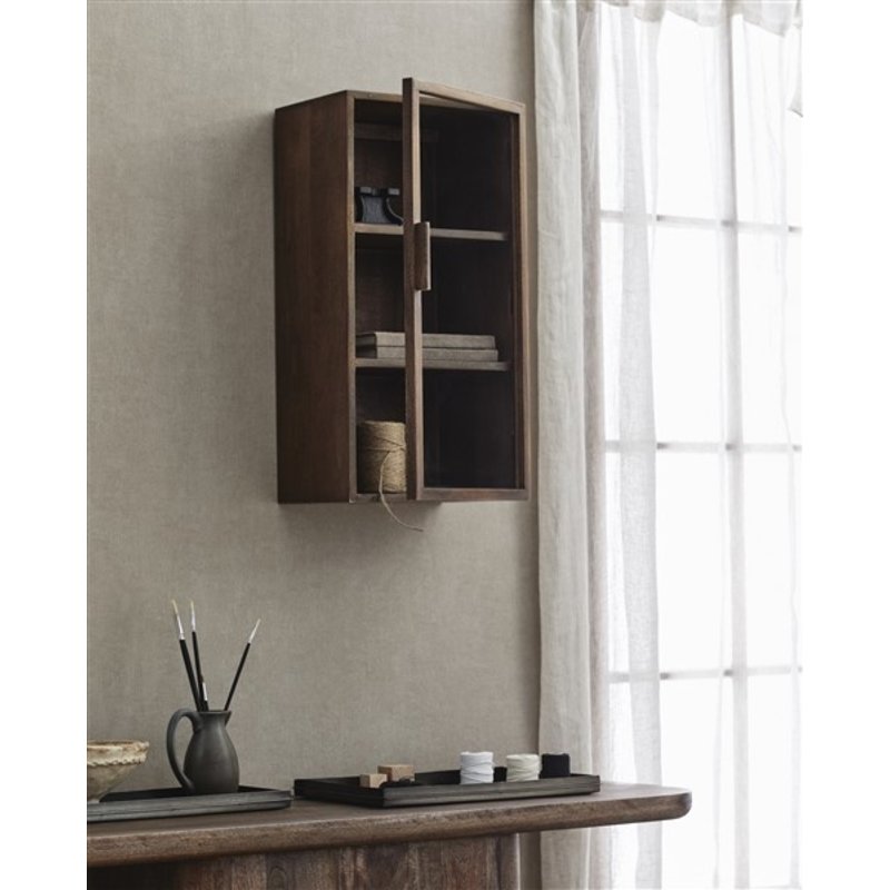 Nordal-collectie NANGO wall cabinet 1 door dark brown