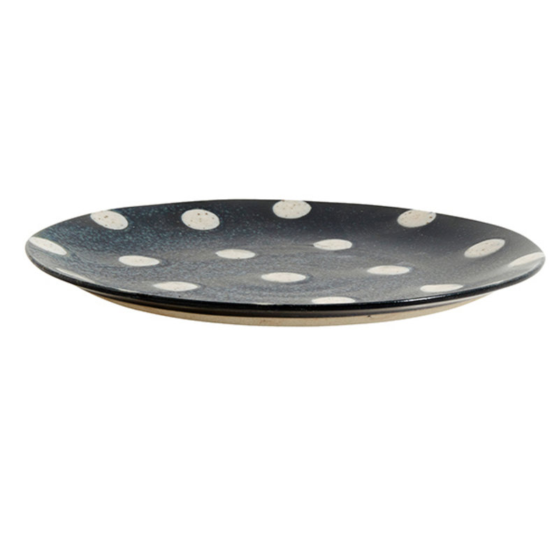 Nordal-collectie GRAINY dot plate, S, blue/sand