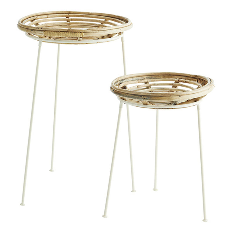 Madam Stoltz-collectie Bamboo plant stands natural, cream