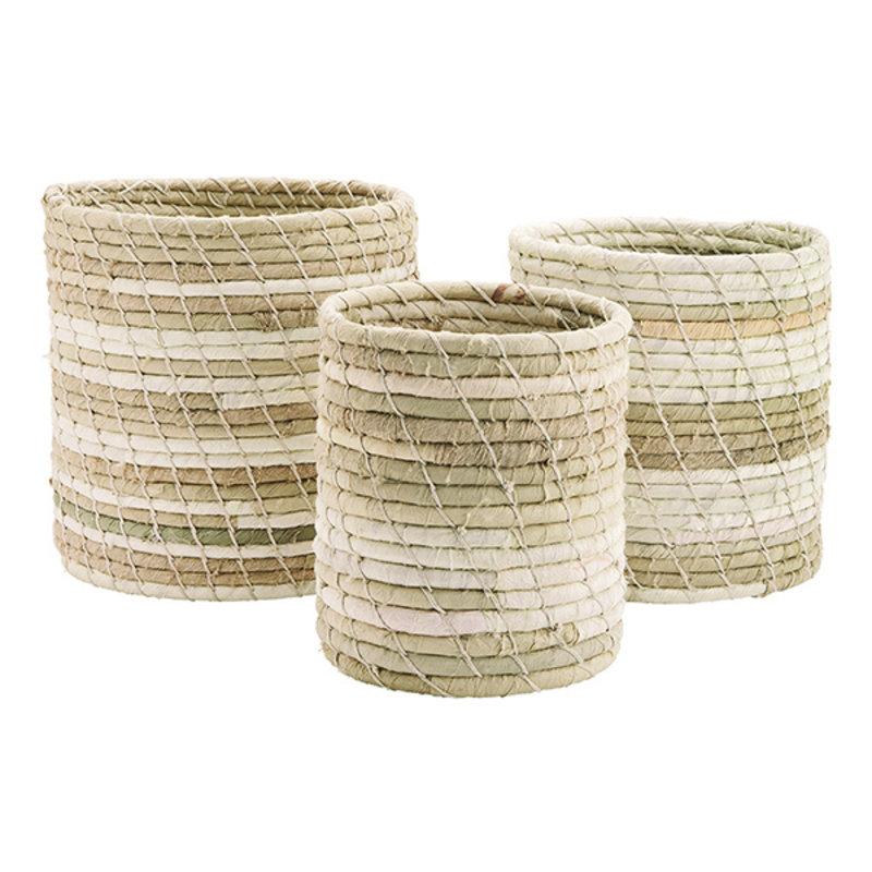 Madam Stoltz-collectie Recycled cotton baskets offwhite, grey, beige
