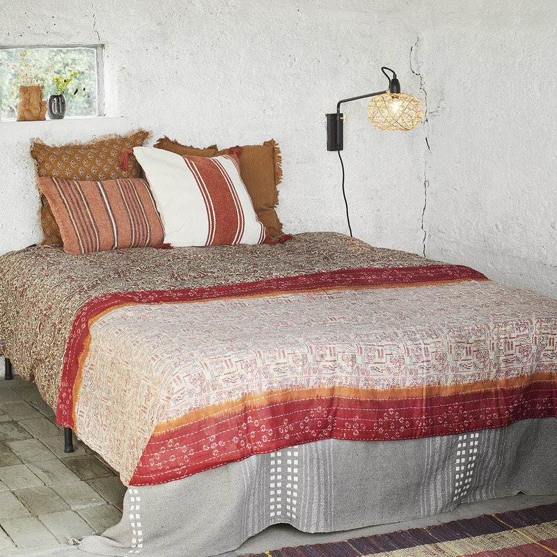 Madam Stoltz-collectie Recycled kantha throw Multi coloured