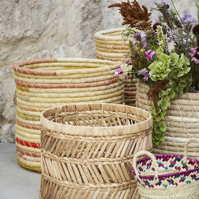 Madam Stoltz-collectie Recycled cotton baskets orange, yellow, red, cream