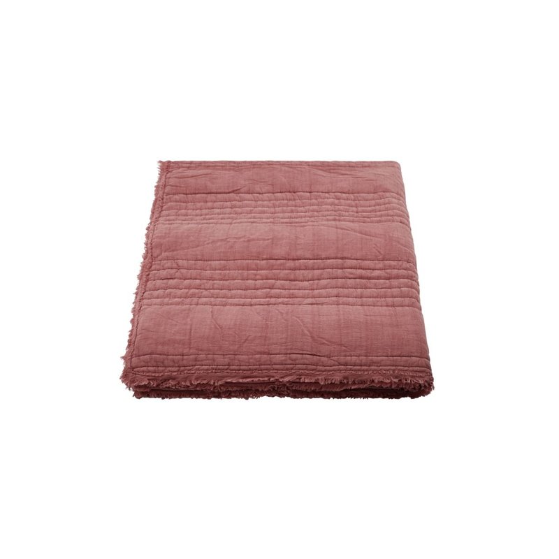 House Doctor-collectie Quilt Ruffle dusty berry 180x130 cm