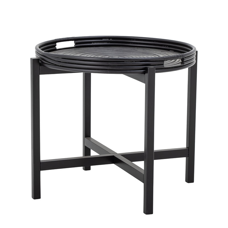Bloomingville-collectie Milli Tray Table, Black, Rattan