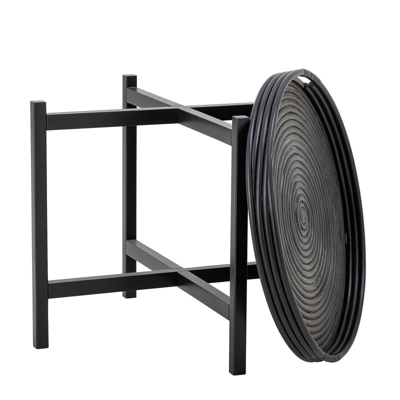 Bloomingville-collectie Milli Tray Table, Black, Rattan