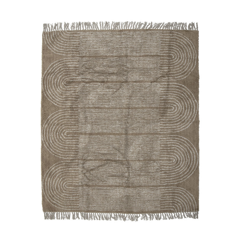 Bloomingville-collectie Katoenen vloerkleed Zeynep bruin 215x150 cm