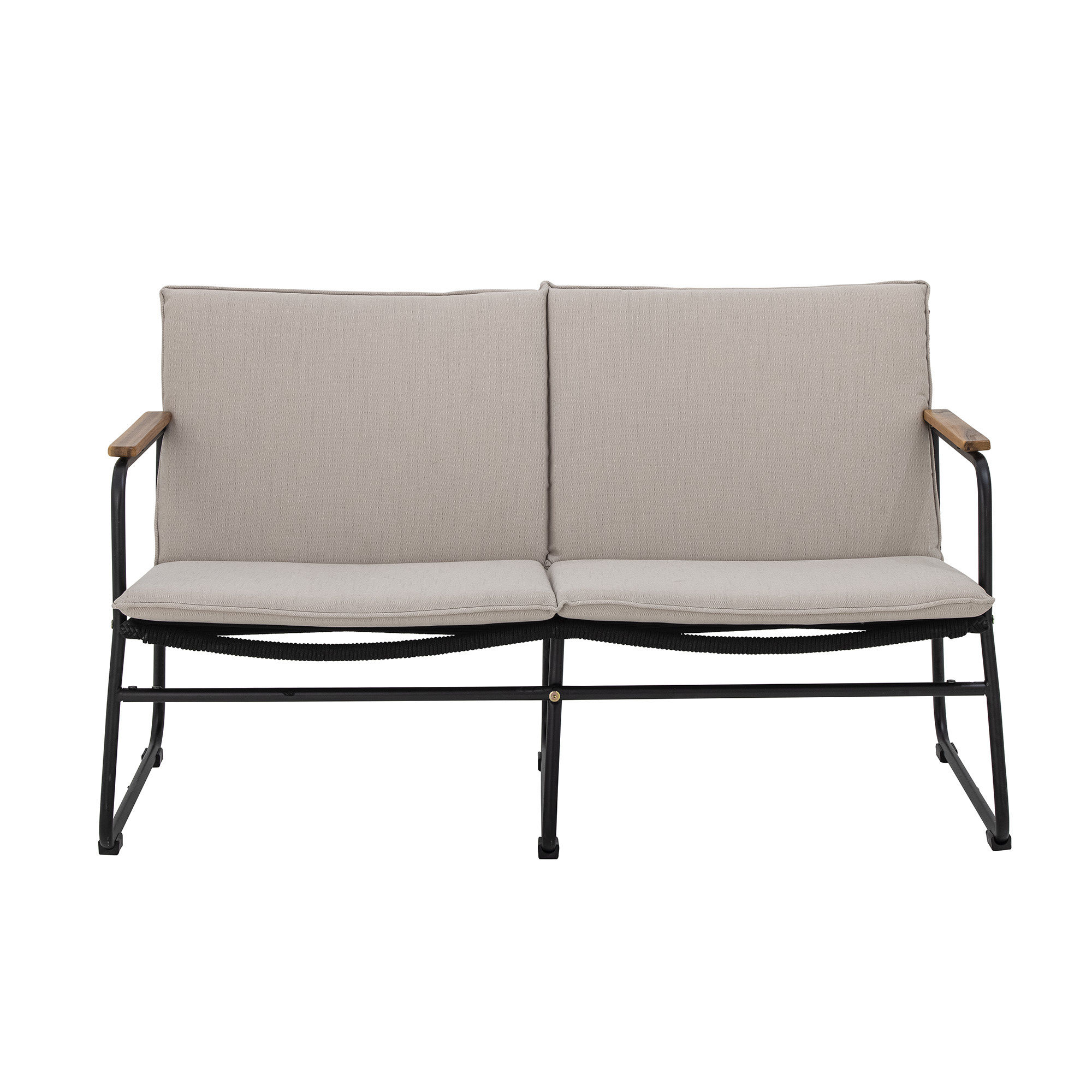 Bloomingville-collectie Loungebank Hampton zwart metaal incl. kussens