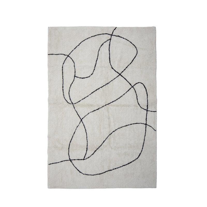 Bloomingville-collectie Viga Rug, White, Cotton