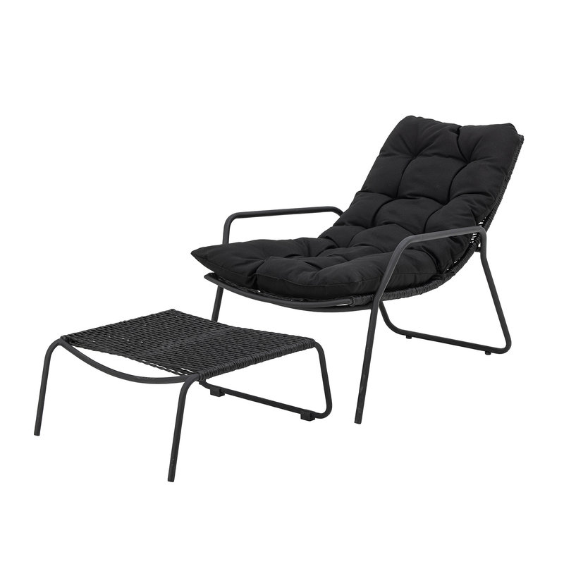 Bloomingville-collectie Boel Deck Chair, Black, Metal