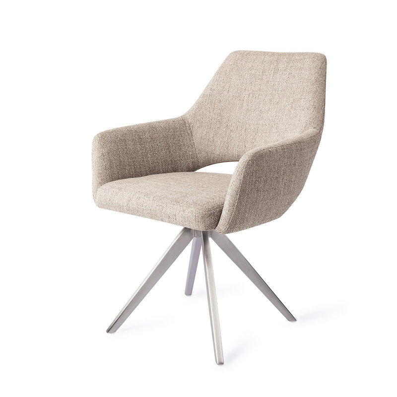 Jesper Home-collectie Yanai Eetkamerstoel - Biscuit Beach, Turn  Steel