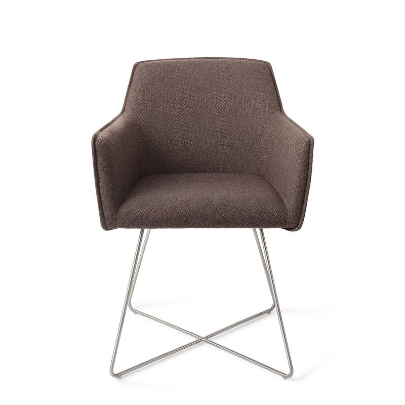 Jesper Home-collectie Hofu Eetkamerstoel - Potters Clay, Cross Steel