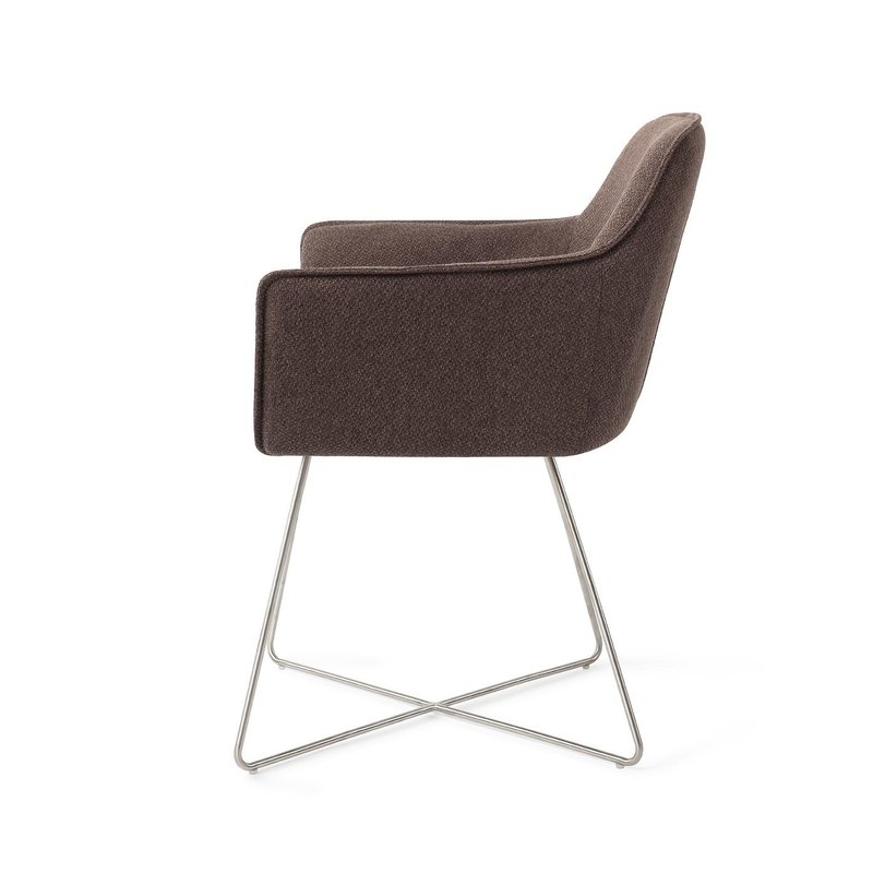 Jesper Home-collectie Hofu Eetkamerstoel - Potters Clay, Cross Steel