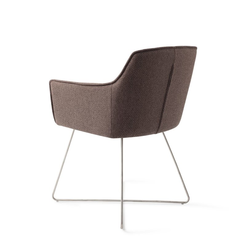 Jesper Home-collectie Hofu Eetkamerstoel - Potters Clay, Cross Steel
