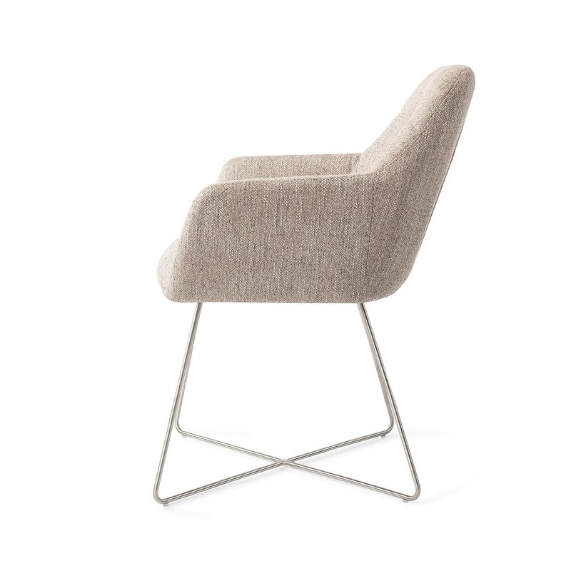 Jesper Home-collectie Yanai Eetkamerstoel - Biscuit Beach, Cross Steel