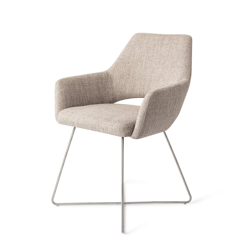 Jesper Home-collectie Yanai Eetkamerstoel - Biscuit Beach, Cross Steel