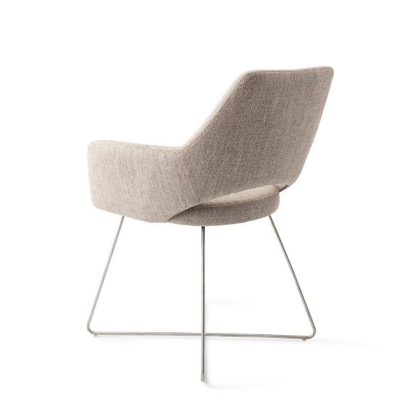 Jesper Home-collectie Yanai Eetkamerstoel - Biscuit Beach, Cross Steel