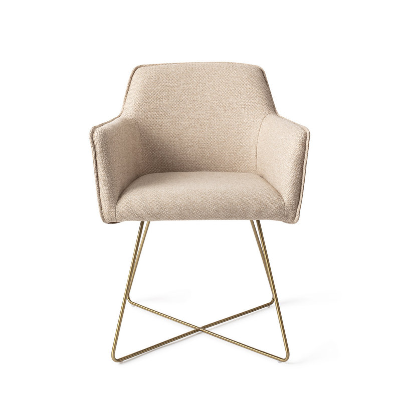 Jesper Home-collectie Hofu Eetkamerstoel - Wild Walnut, Cross Gold