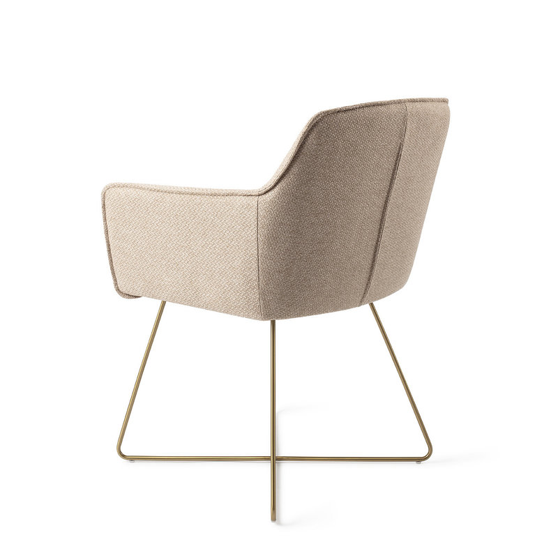 Jesper Home-collectie Hofu Eetkamerstoel - Wild Walnut, Cross Gold